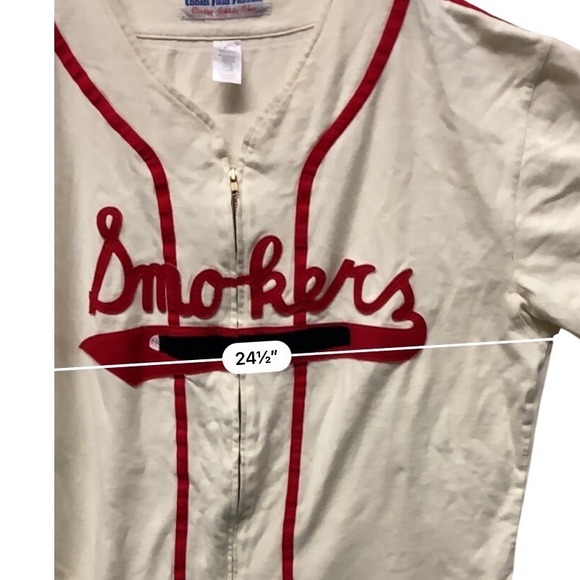 Ebbets Field Flannels Tampa Smokers 1951 Baseball Jersey Zip Up Mens 3XL Cream - Picture 6 of 8